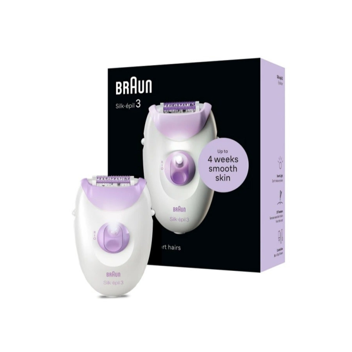 آلة نزع الشعر براون سيلك إبيل 3، SE3-000 - أبيض بنفسجي