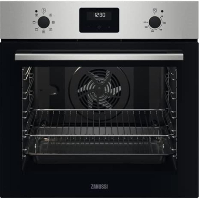 فرن كهرباء بلت ان بشواية زانوسي ZOHNX3X1A ديجيتال، 60 سم، 72 لتر، ستانلس ستيل واسود - 949496332