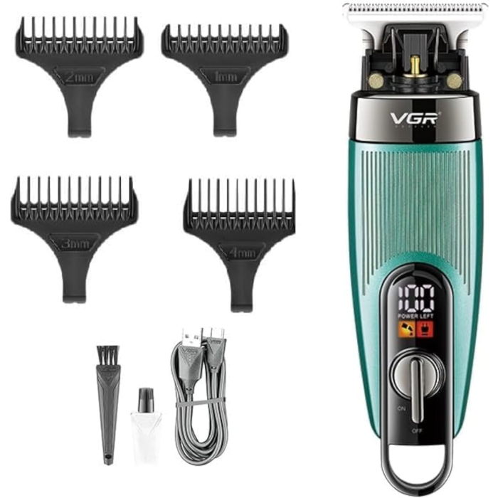 ماكينة حلاقة في جي آر احترافية لاسلكية قابلة للشحن، V-975 - أخضر