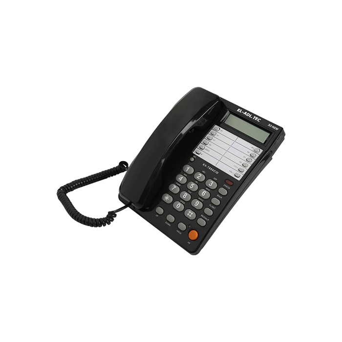 تليفون أرضي سلكي العدل تك، شاشة رقمية، 30NEW - اسود