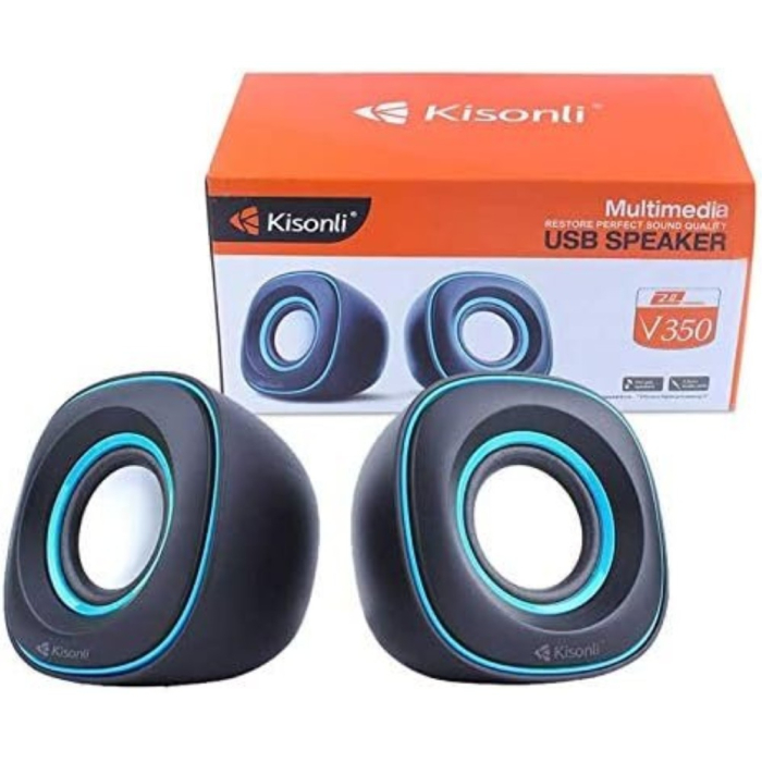 سماعة كومبيوتر كيسونلي سلكية، قطعتين، V350 - اسود