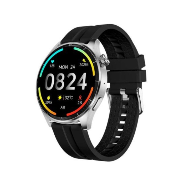 ساعة سمارت سمارت، GL 3 Plus -  هيكل فضي وحزام أسود - ضمان دولي