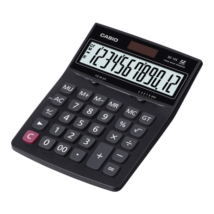 آلة حاسبة مكتبية عملية من كاسيو DZ-12S - أسود
