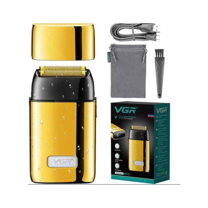ماكينة حلاقة شعر في جي آر بروفيشنال قابلة للشحن، V-356 - ذهبي