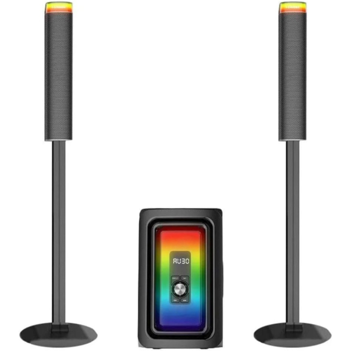 نظام مسرح منزلي جاما، 2.1 قناة، 120 واط، USB/SD، إضاءة LED، أسود - GT-8810