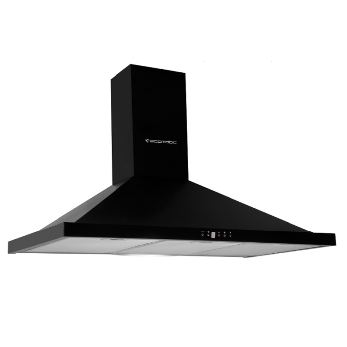 شفاط بمدخنة بلت ان ايكوماتيك، مقاس 60 سم، اسود وستانلس ستيل - H66BKB