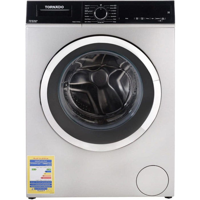 غسالة ملابس فول أوتوماتيك تورنيدو، 7 كيلو، TWV-FN710SLOA - فضي
