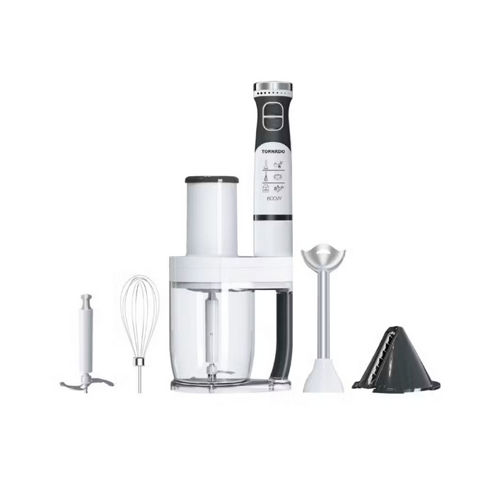 خلاط يدوي تورنيدو 600 وات كبة مضرب بيض أبيض HB-600WBT