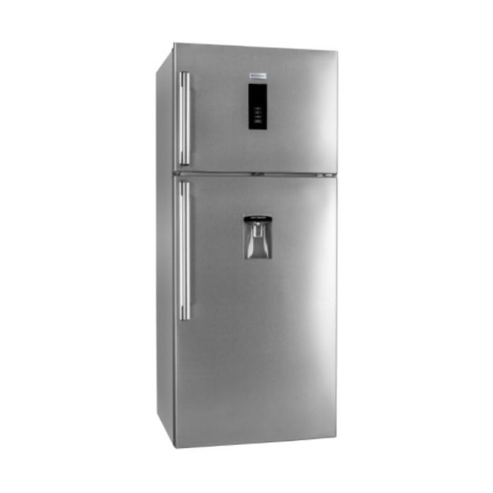 ثلاجة إلكتروستار مع موزع مياه ديجيتال، نوفروست، بابين، سعة 650 لتر، LR650ENBCORH - فضي