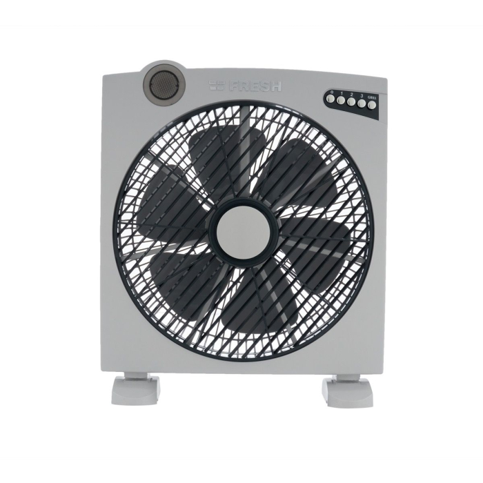 Fresh Magic Box Fan, 14 Inch, 6 Blades - Grey Black