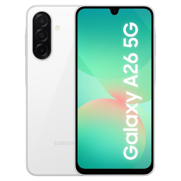 سامسونج جالكسي A26 بشريحتين اتصال، 256 جيجابايت، 8 جيجا رام، شبكة الجيل الخامس - ابيض