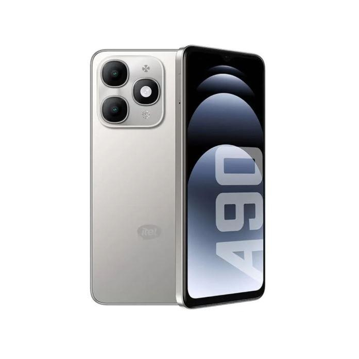 ايتل A90 بشريحتين اتصال، 128 جيجابايت،3+5 جيجا رام، شبكة الجيل الرابع - سيلفر  تيتانيوم