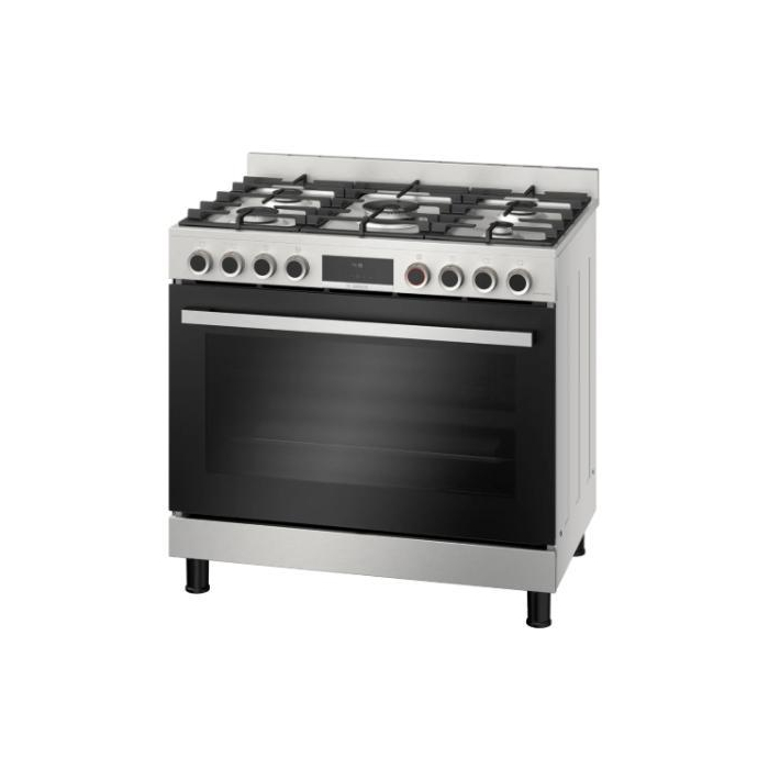 بوتجاز غاز بوش Series 8، عدد 5 شعلة، 90 سم، ستانلس ستيل واسود - HIZ5G7W51S