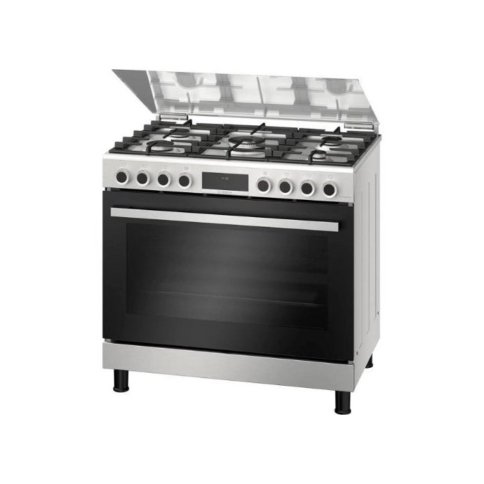 بوتجاز غاز بوش Serie 6، عدد 5 شعلة، 90 سم، ستانلس ستيل - HGP3I8W50S