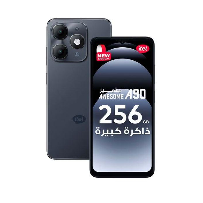 ايتل A90 بشريحتين اتصال، 256 جيجابايت، 4 جيجا رام، شبكة الجيل الرابع - اسود