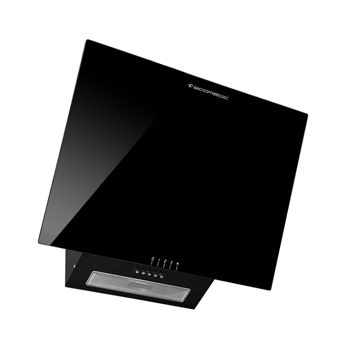 شفاط ديكوري بلت ان بمدخنة ايكوماتيك، مقاس 60 سم، اسود زجاجي - H66ZB