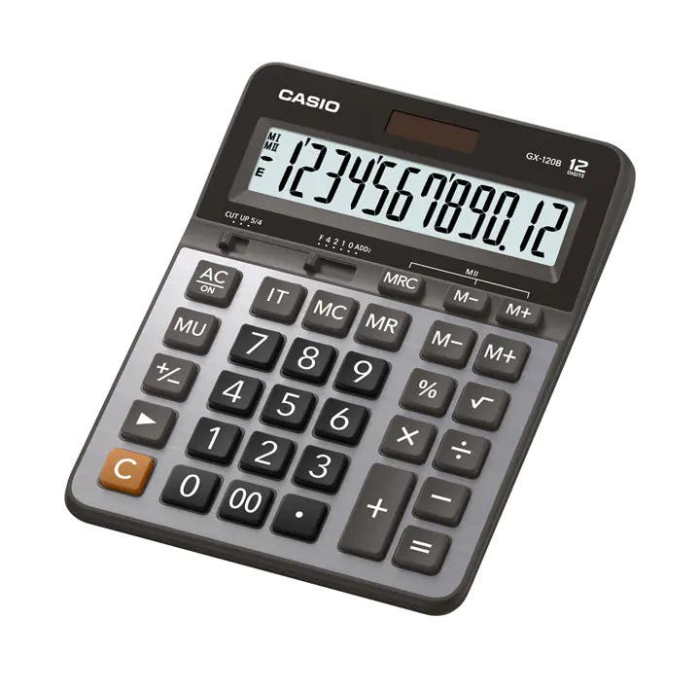 آلة حاسبة مكتبية عملية كاسيو، GX-120B - رمادي