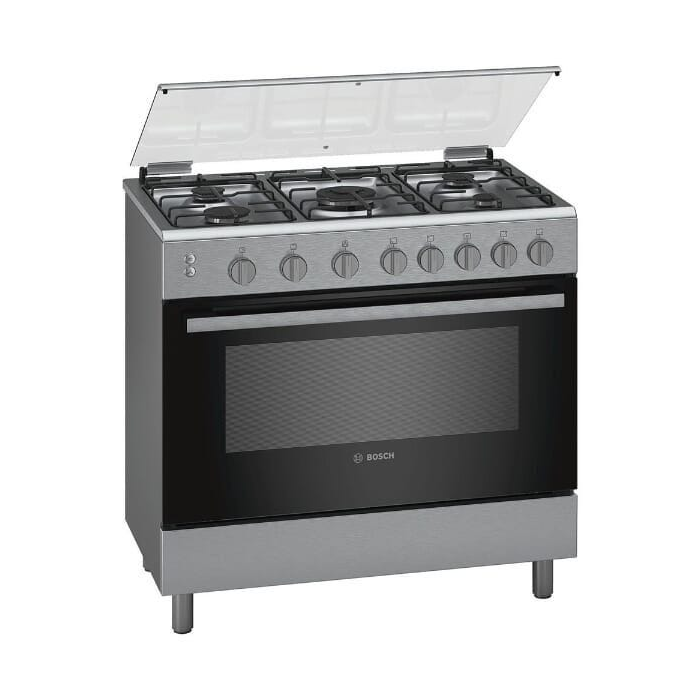 بوتجاز غاز بوش، 5 شعلة، 90 سم ستانلس ستيل، HGI1A8R50I - فضي