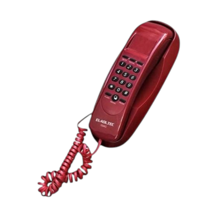 تليفون ارضي سلكي العدل تك، احمر - 104C