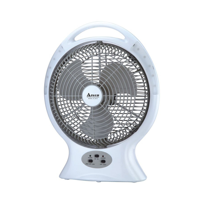 مروحة مكتب تيكو، 12 بوصة، KL-2612 - أبيض وازرق فاتح