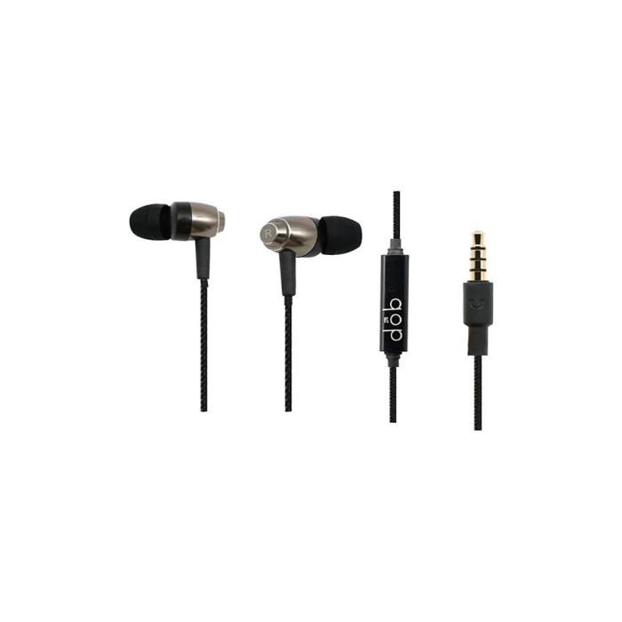 سماعة أذن سلكية دوب مع ميكروفون - أسود