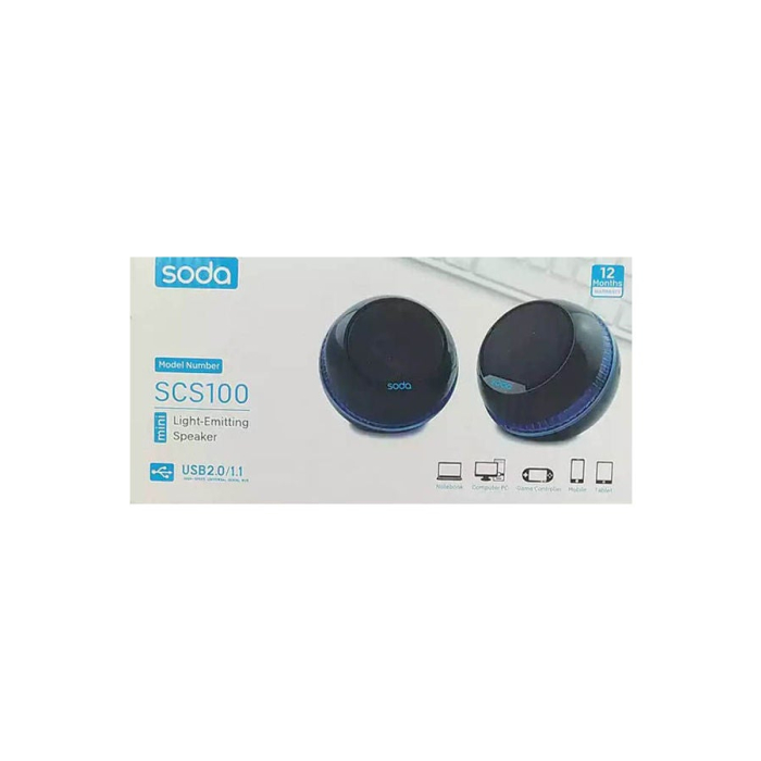 صب محمولة صودا مع مضخم صوت - أزرق داكن