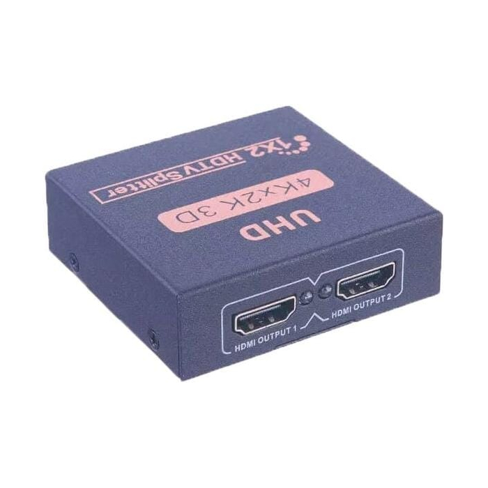 موزع 1x2 HDMI امبورت ار تي 2 بدقة UHD 4Kx2K 3D، عدد 2 مخرج - أسود