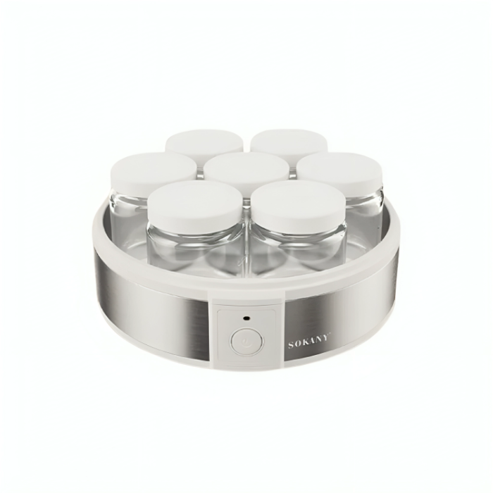 صانع زبادي سوكاني، 20 وات، 7 أكواب، SK-08017 - فضي أبيض