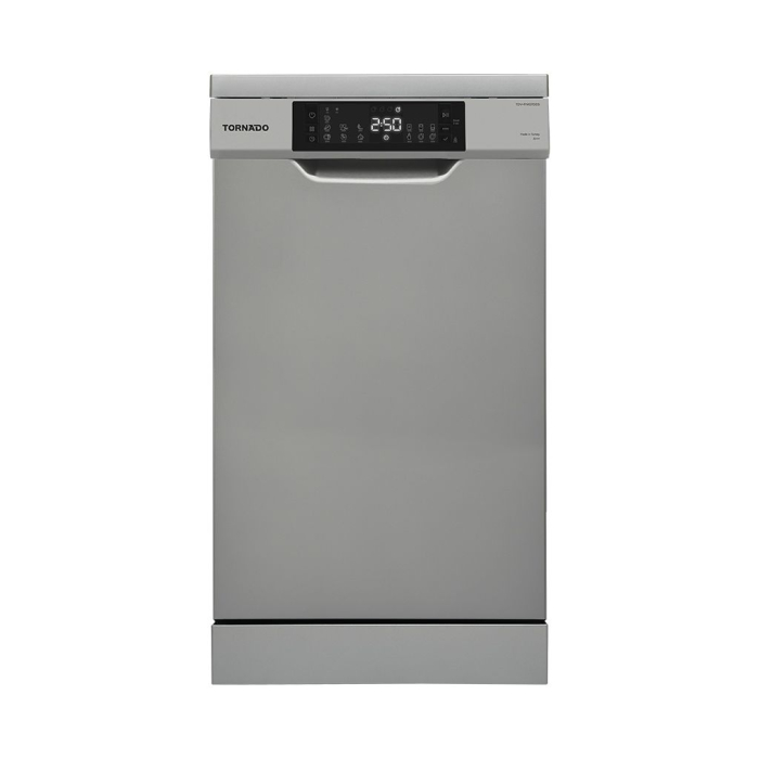 غسالة أطباق تورنيدو 10 أفراد 45 سم شاشة ديجيتال 7 برامج سيلفر غامق TDV-FN107DDS