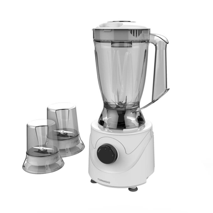 خلاط كهربائي تورنيدو 400 وات 1.5 لتر 2 مطحنة أبيض BL400/2-WHITE