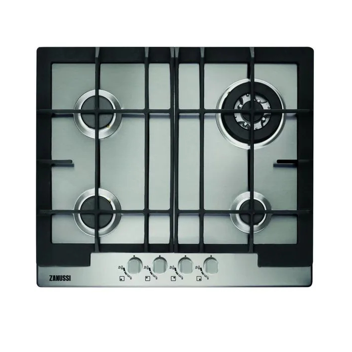 مسطح غاز زانوسي بلت ان 4 شعلة، 60 سم، ستانلس ستيل، ZGG66424XA - فضي
