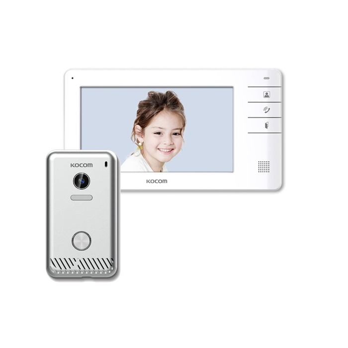 فيديو انتركوم كوكوم مع كاميرا خارجية ديجيتال، 7 بوصة، موديل KC-S81M+KCV-S701EB - ابيض وفضي
