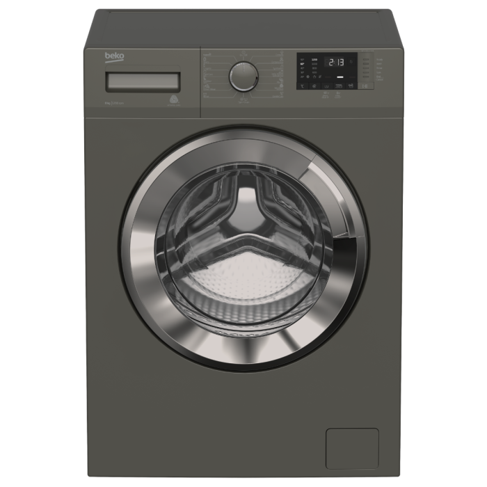 غسالة ملابس بيكو فول اوتوماتيك بتقنية الانفرتر، تحميل امامي، 8 كجم، رمادي - WTV8612XMCI941900