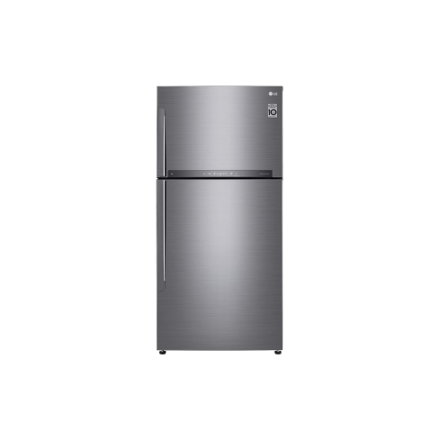 ثلاجة إل جي بتقنية الانفرتر ديجيتال، نوفروست، بابين، سعة 418 لتر، GR-H802HMHL - فضي ( بدون ضمان )