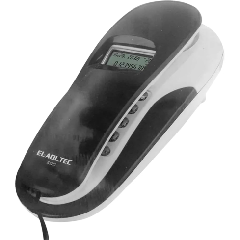 تليفون أرضي سلكي العدل تك، شاشة رقمية، 50C - اسود ابيض