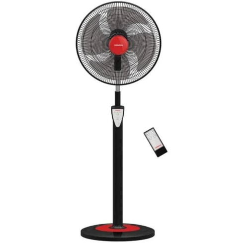 مروحة تورنيدو ستاند بريموت كنترول، 18 بوصة، 4 ريش، EFS-95SR - أسود أحمر