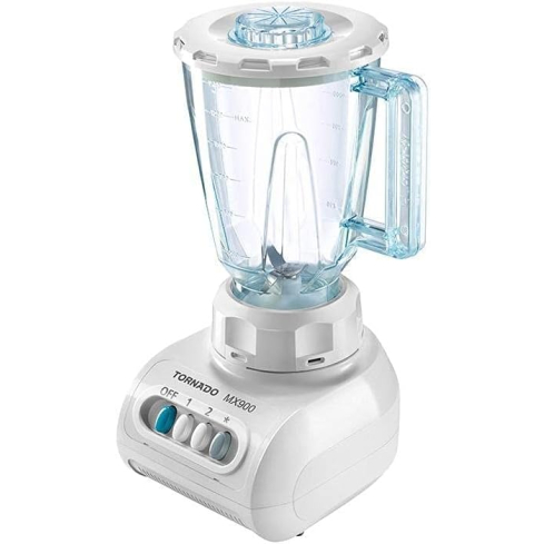 خلاط تورنيدو كهربائي، 250 وات، سعة 1.5 لتر , 2 مطحنة ، MX900/2 - أبيض