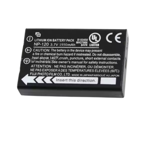 بطارية كاميرا فوجي فيلم ليثيوم أيون قابلة لإعادة الشحن، 1950 مللي امبير، NP-120 - اسود
