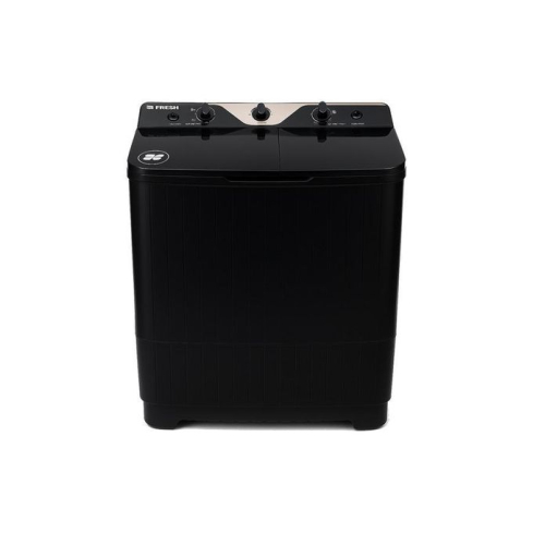 غساله هاف 6كيلو دياموند حوضين زجاج اسود FWT600- فريش