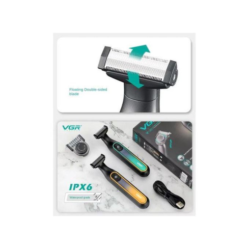 VGR ماكينة حلاقة VGR V-360 الاحترافية ذات الشفرة المزدوجة – شحن سريع، 500 مللي أمبير وتقليم دقيق