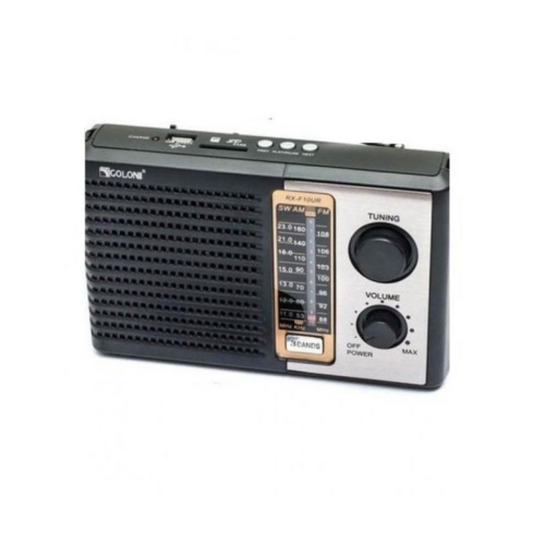 GOLON RX-F10UR Rechargable Radio - Black Grey