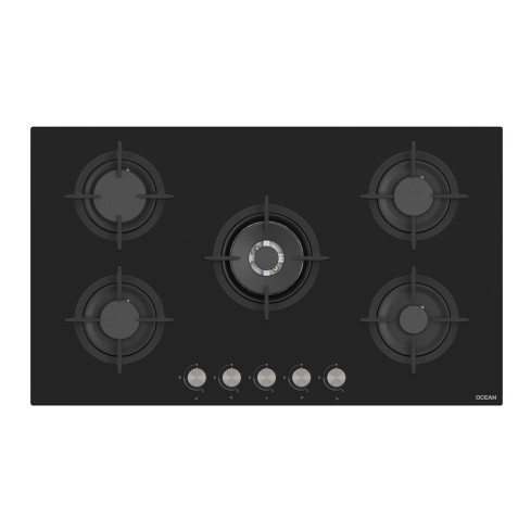 مسطح بلت ان غاز اوشن، 90 سم، 5 شعلة، اسود - OHGGR9401NPROSV