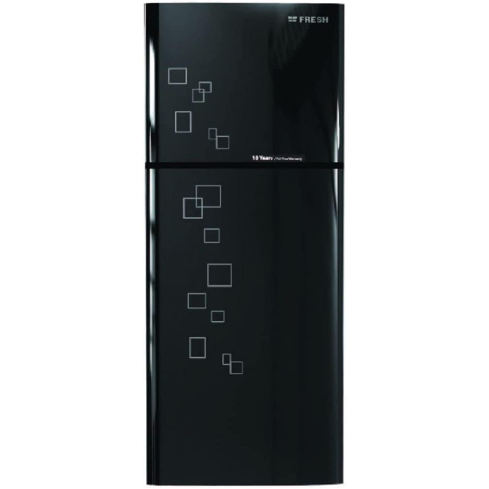 ثلاجة فريش سمارت بلوتوث زجاجية مرآة، سعة 397 لتر، FNT-MR470YGQMI - أسود