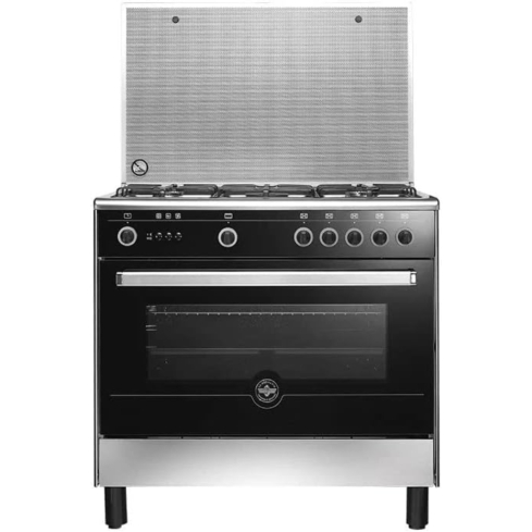 بوتاجاز لا جيرمانيا حر، 5 شعلات غاز، 90×60 سم، 9M10GRB1X4AWW - اسود