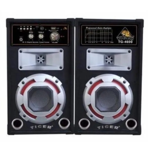 مكبر صوت بلوتوث تايجر مع ريموت كنترول، أسود - TG-4600