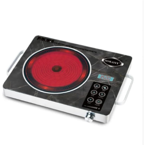 مسطح تسخين سوكاني كهربائي ديجيتال، 3500 وات، SK-07073 - فضي