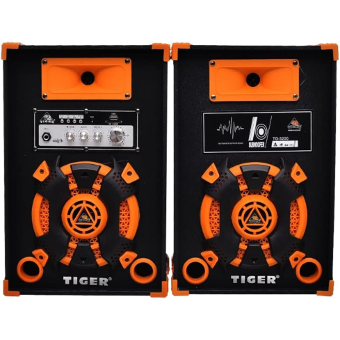 مكبر صوت كاريوكي تايجر بروفيشنال هاي فاي ديجيتال، 20 واط، بلوتوث، برتقالي واسود - TG-5200
