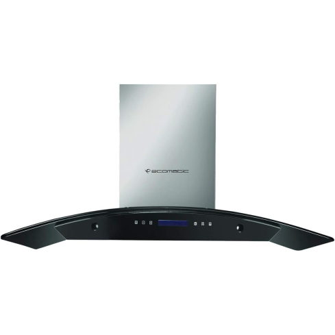 شفاط ديكوري بلت ان بمدخنة ايكوماتيك زجاجي، مقاس 60 سم، فضي - H66GTB