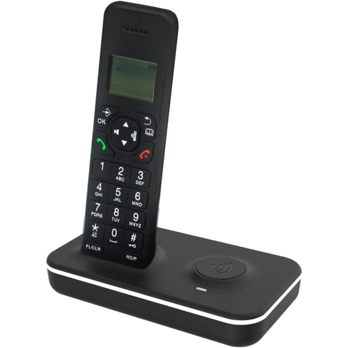 تليفون ارضي لاسلكي العدل تك، اسود - D1002B