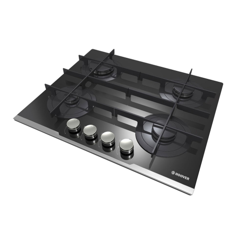 بوتاجاز هوفر مسطح بلت إن 60 × 60 - 4 شعلة غاز أسود زجاجي HGV64STCVB